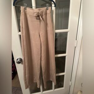 SPANX Air Luxe • WIDE LEG Drawstring sweat casual PANTS beige size small